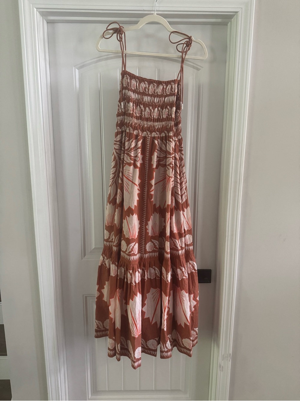 Romika Rust and Cream Floral Maxi Dress
